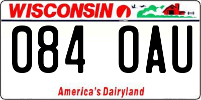 WI license plate 084OAU