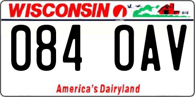 WI license plate 084OAV