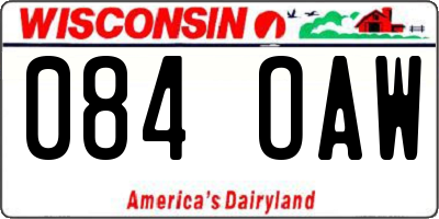 WI license plate 084OAW