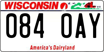 WI license plate 084OAY