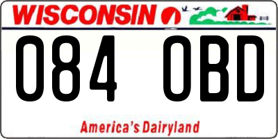 WI license plate 084OBD
