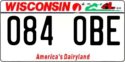 WI license plate 084OBE