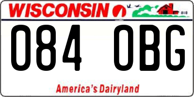 WI license plate 084OBG