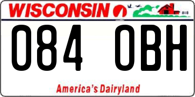 WI license plate 084OBH