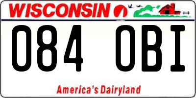 WI license plate 084OBI