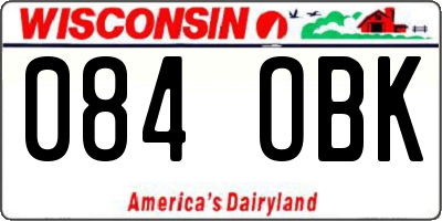 WI license plate 084OBK