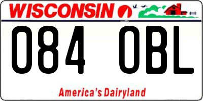 WI license plate 084OBL