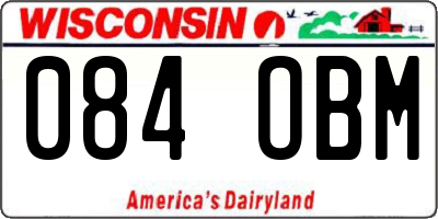 WI license plate 084OBM