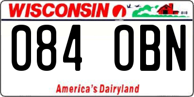 WI license plate 084OBN