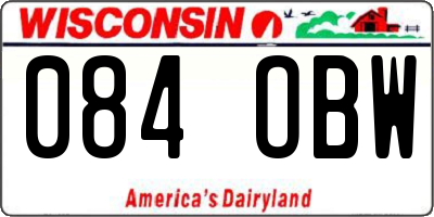 WI license plate 084OBW