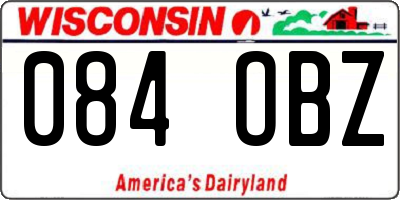 WI license plate 084OBZ