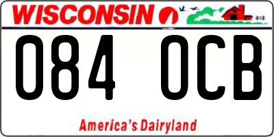 WI license plate 084OCB
