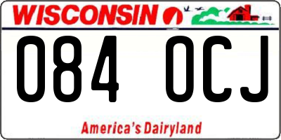 WI license plate 084OCJ