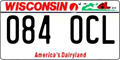 WI license plate 084OCL