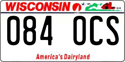 WI license plate 084OCS