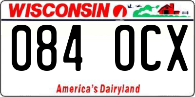 WI license plate 084OCX