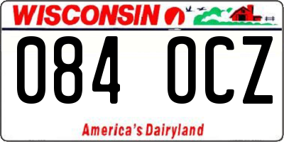 WI license plate 084OCZ