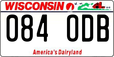 WI license plate 084ODB