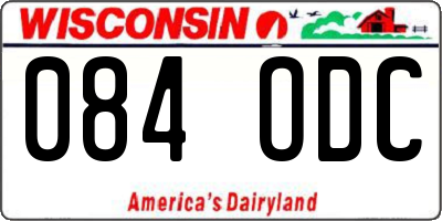 WI license plate 084ODC
