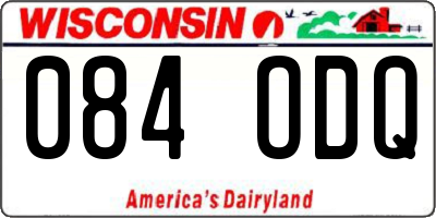 WI license plate 084ODQ