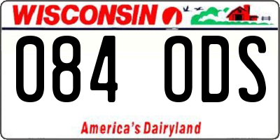 WI license plate 084ODS