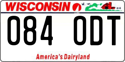 WI license plate 084ODT