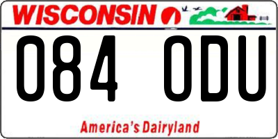 WI license plate 084ODU