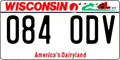 WI license plate 084ODV