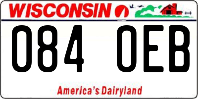 WI license plate 084OEB