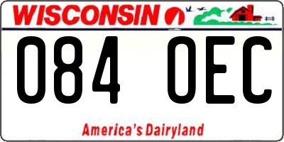 WI license plate 084OEC