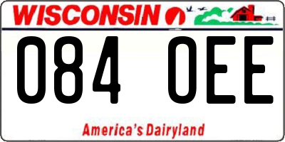 WI license plate 084OEE