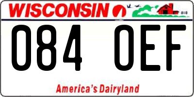 WI license plate 084OEF