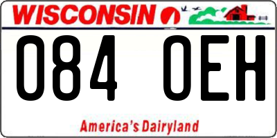 WI license plate 084OEH