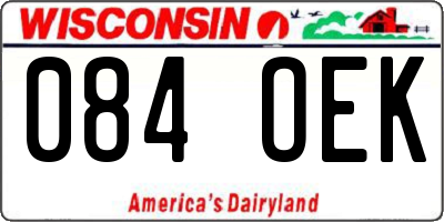 WI license plate 084OEK