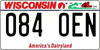 WI license plate 084OEN