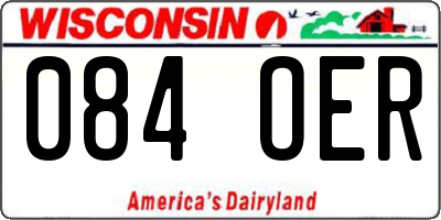 WI license plate 084OER