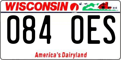 WI license plate 084OES