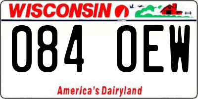 WI license plate 084OEW