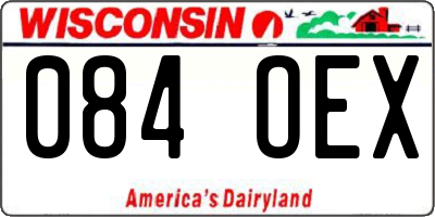 WI license plate 084OEX