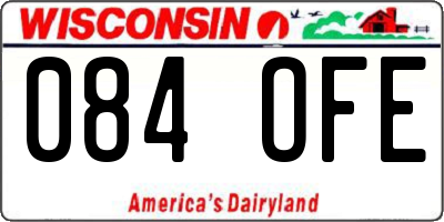 WI license plate 084OFE