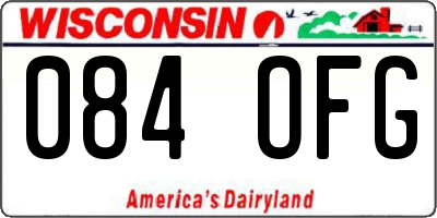 WI license plate 084OFG