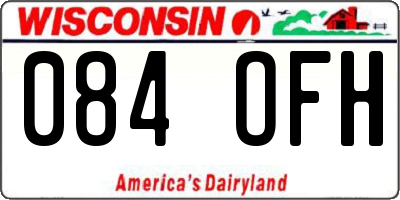 WI license plate 084OFH