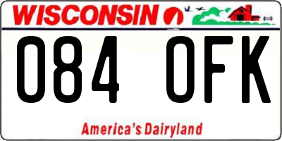 WI license plate 084OFK