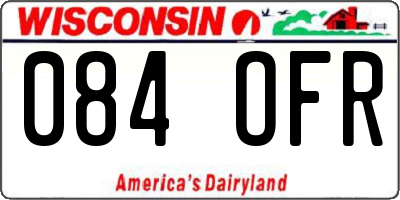 WI license plate 084OFR