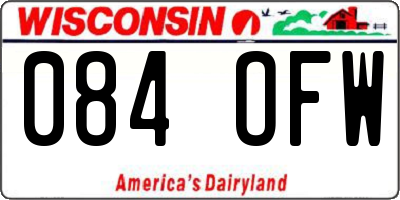 WI license plate 084OFW