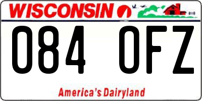 WI license plate 084OFZ