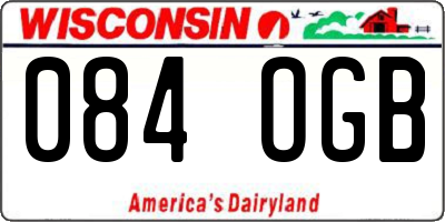 WI license plate 084OGB