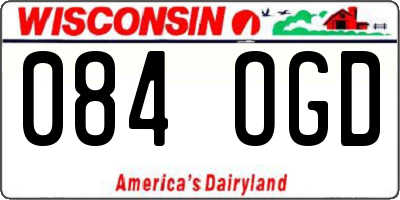 WI license plate 084OGD