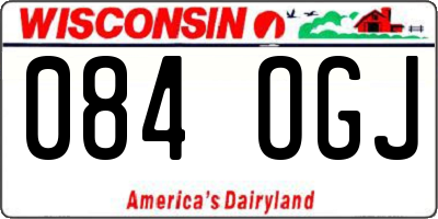 WI license plate 084OGJ