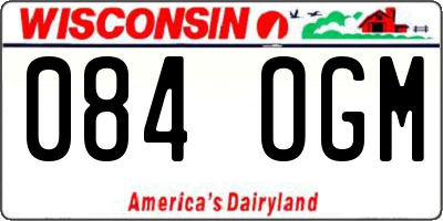 WI license plate 084OGM